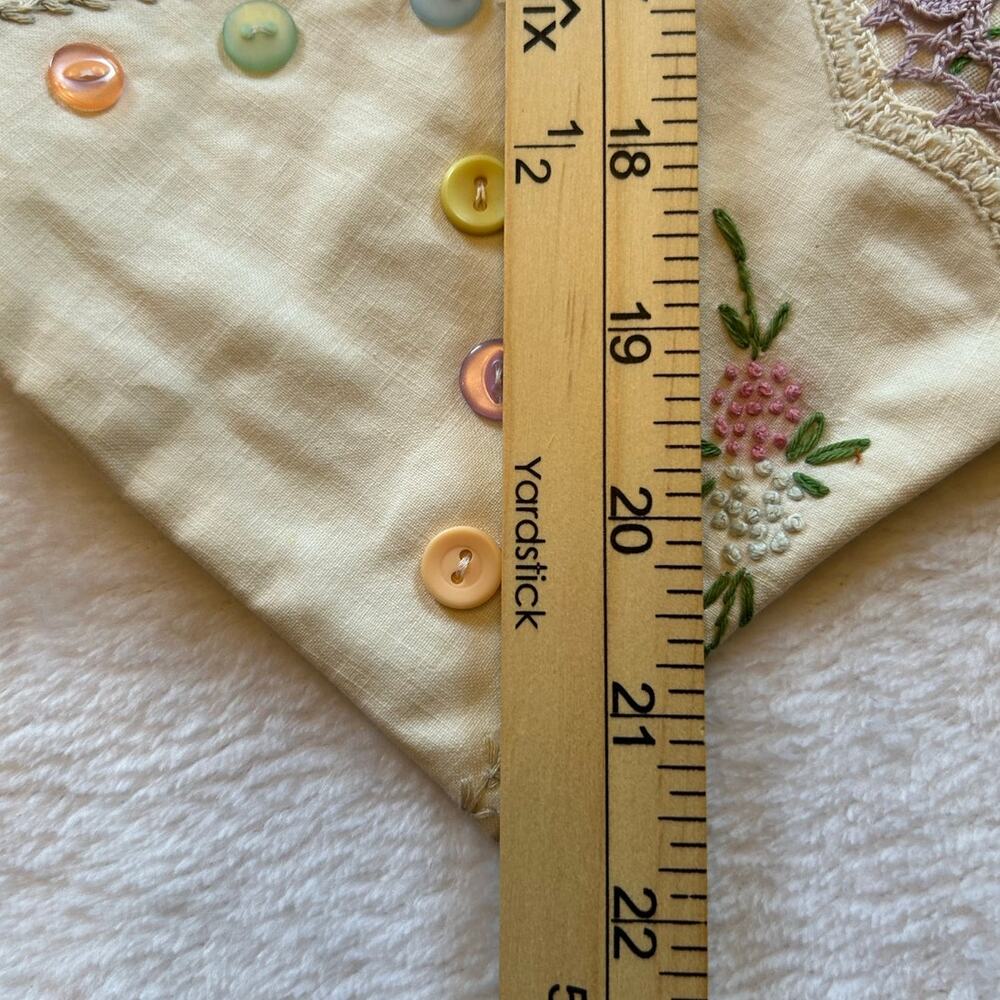 Vintage Handmade Floral Embroidered Vest M/L - Picture 6 of 6